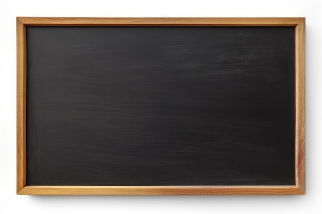 Empty black chalkboard on white background Blank blackboard with wooden frame for text