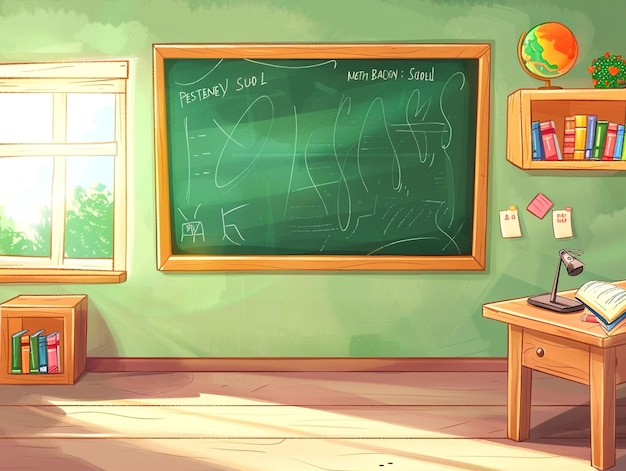 Photo empty black classroom chalkboard for mockup purposes with space for writing