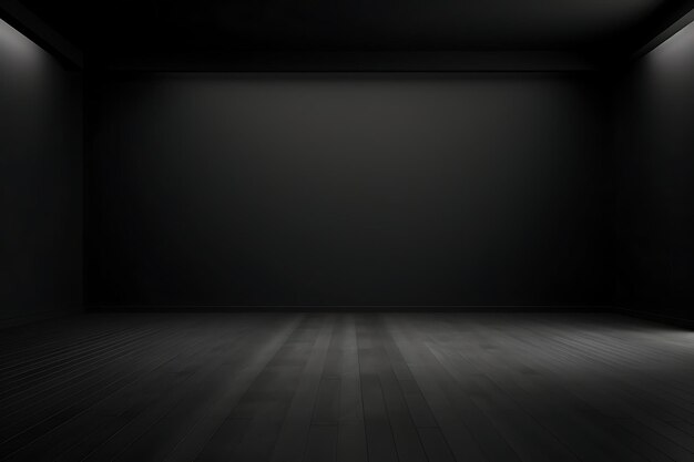 Фото Пустой черный цвет студийного зала фона для отображения продукта