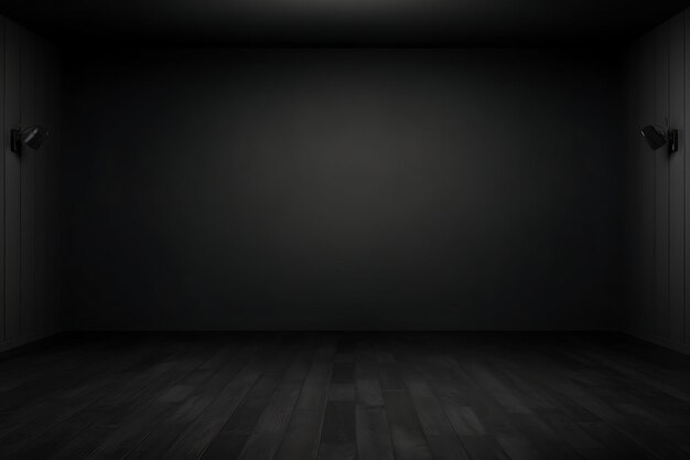 Empty black color studio room background for product display