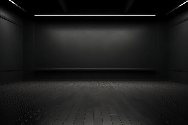 Empty black color studio room background for product display