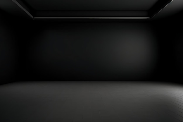 Empty black color studio room background for product display