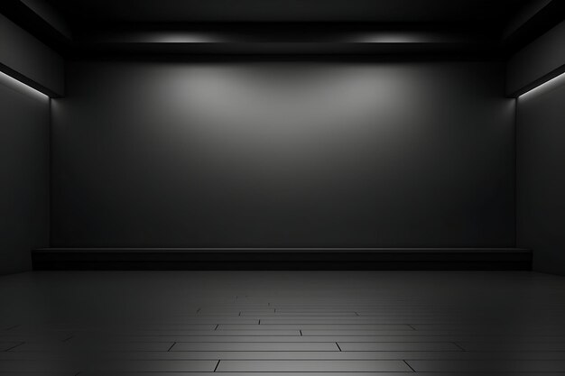 Photo empty black color studio room background for product display