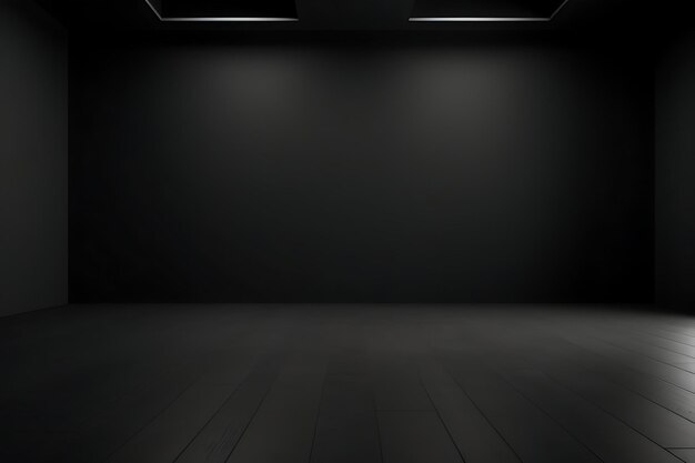 Photo empty black color studio room background for product display