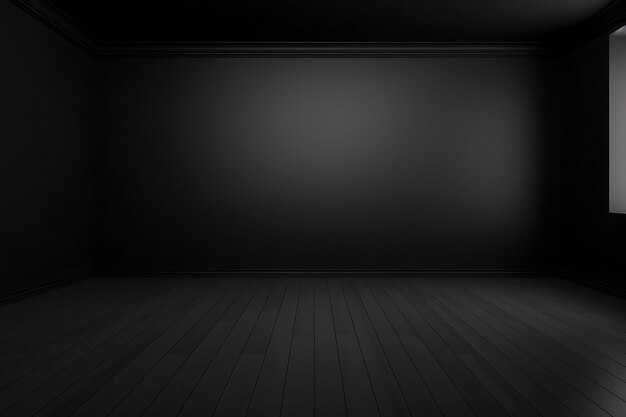 Photo empty black color studio room background for product display