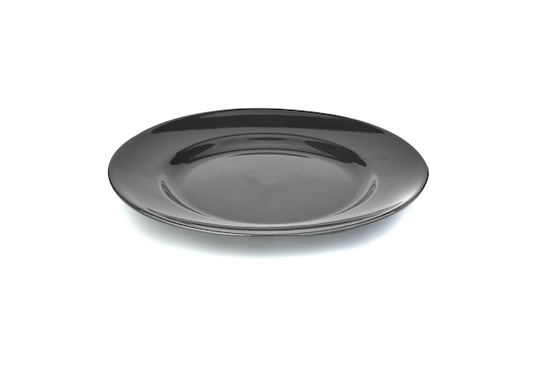 Photo empty black plate isolated