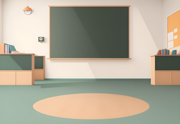 Photo empty blackboard in classroom illustration ai generated