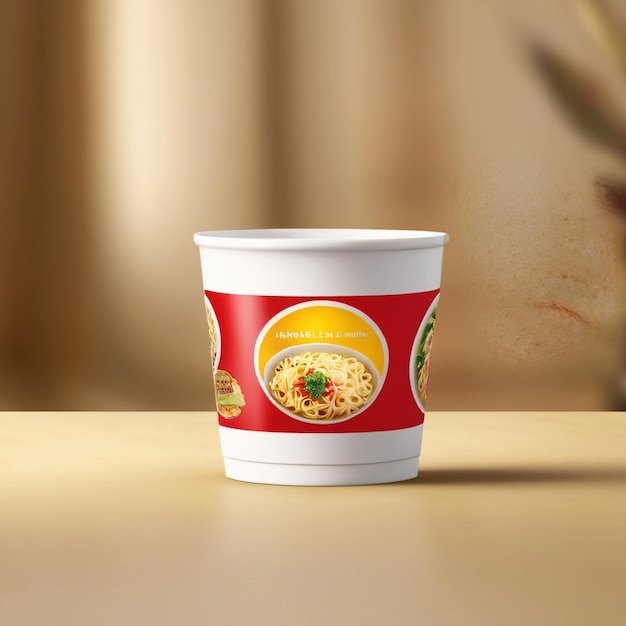Empty blank generiek productverpakkingsmodel voor instant cup noodles