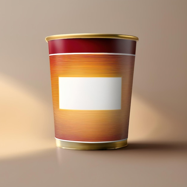 Empty blank generiek productverpakkingsmodel voor instant cup noodles