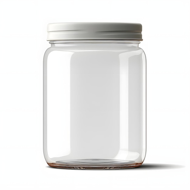 Empty blank jar isolated on transparent or white background