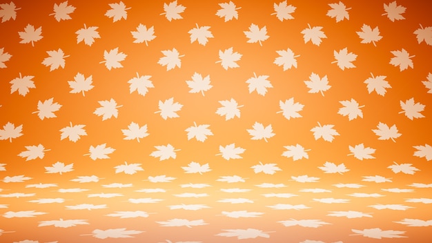 Empty Blank Orange Leaves Pattern Studio