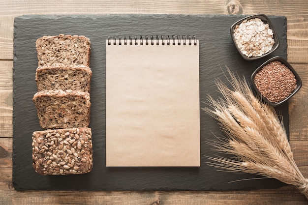 Empty blank for recipe of bread.