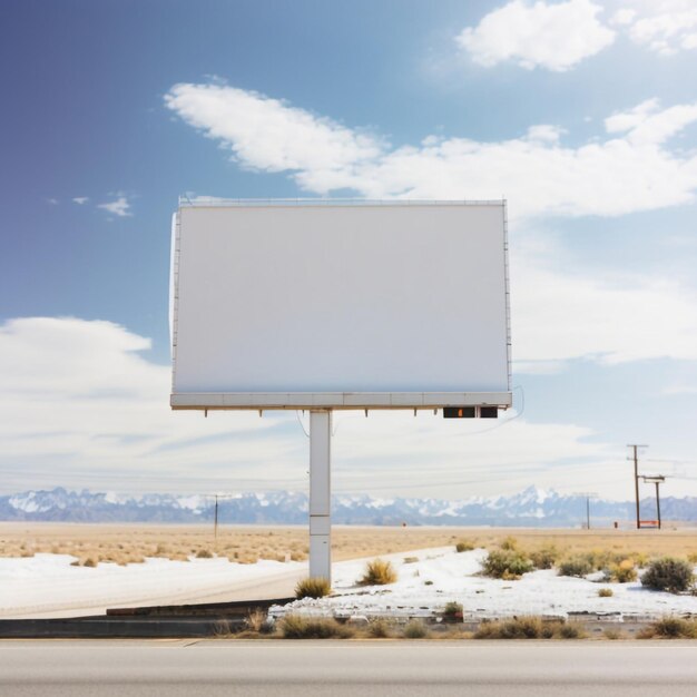 Empty blank white Billboard with Highy way