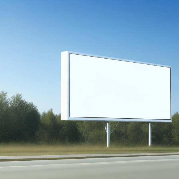 Empty blank white Billboard with Highy way