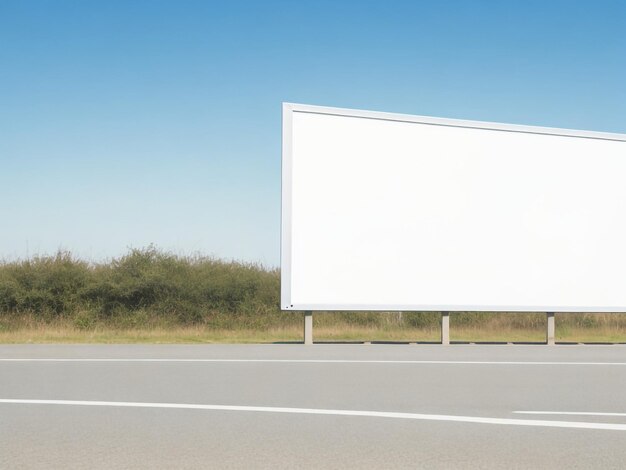 Empty blank white board near the highway