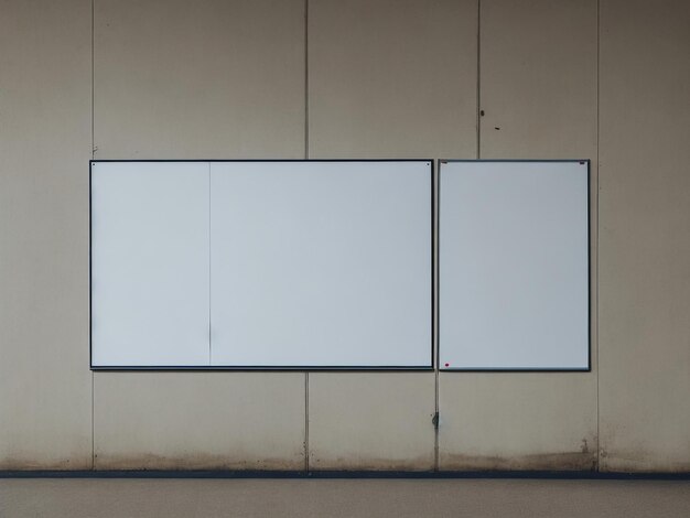 Empty blank white board near the highway