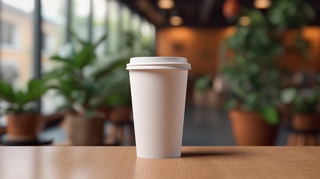 empty blank white paper coffee cup mockup template