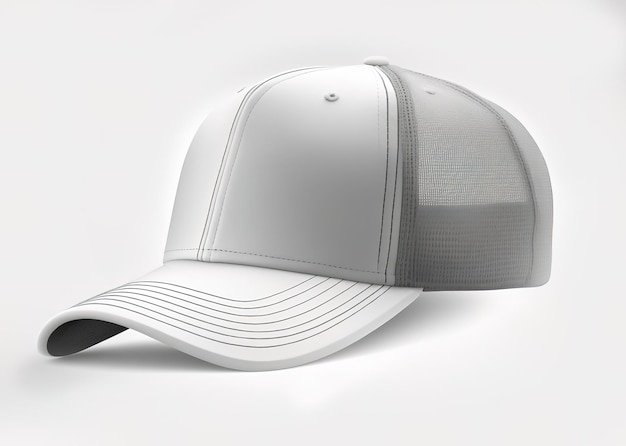 Empty blank white trucker hat