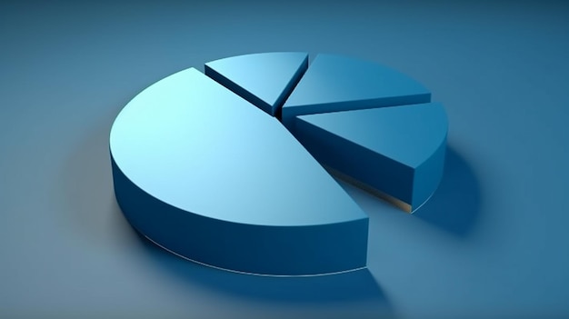 Photo empty blue 3d pie chart photo