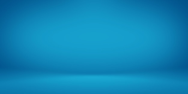 Empty blue background with studio lighting for product display or background design