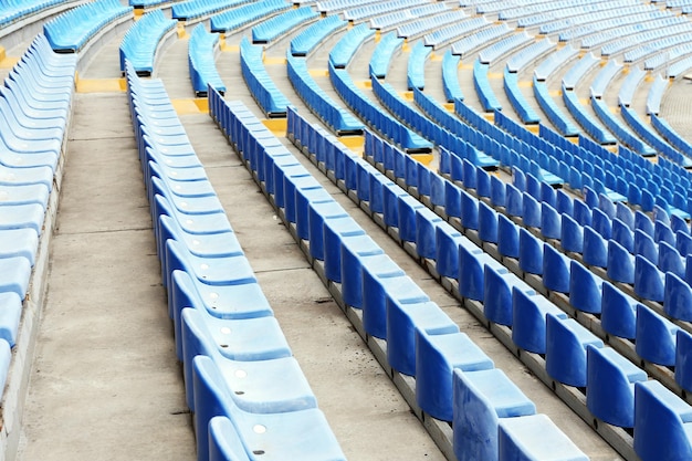 Empty blue seats in stadium