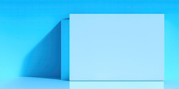 Empty blue table for product with blue wall background