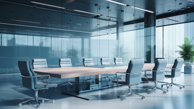 Empty boardroom in office conference room modern design business interior