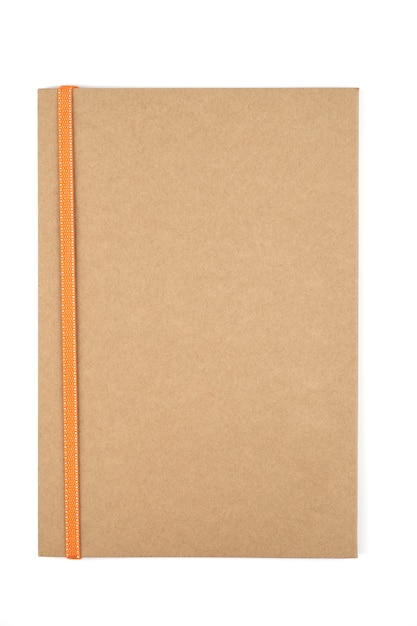 Empty book of brown on white isolated background