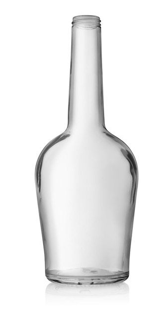 Фото Пустая бутылка коньяка, изолированные на белом фоне