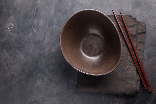 Empty bowl for Chinese noodles.