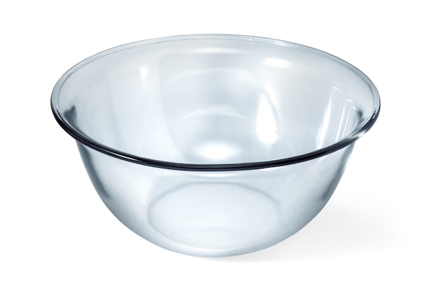 Photo empty bowl glass isolated on the white background.with clipping path