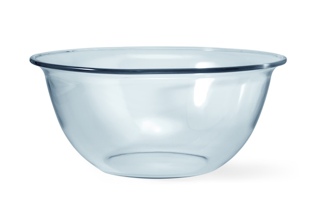 Empty bowl glass isolated on the white background. With clipping path