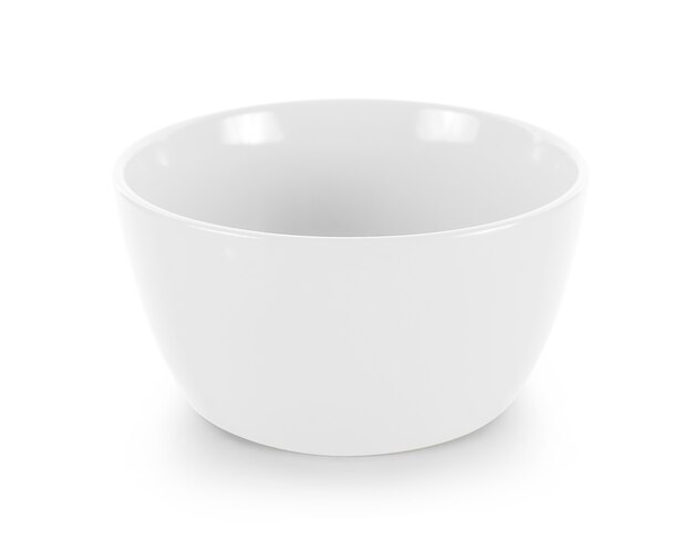 Empty bowl on white surface