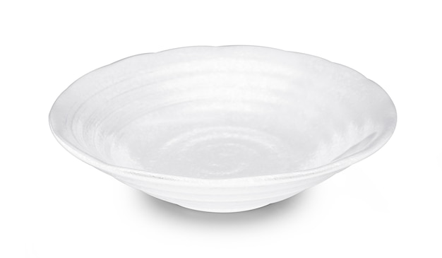 Empty bowl on white surface