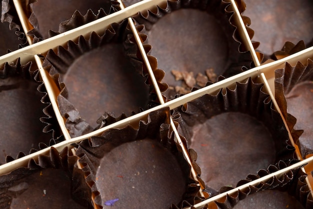 Empty box packaging for chocolates