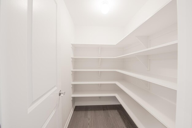 Empty BuiltIn Clothes Closet in a luxury home