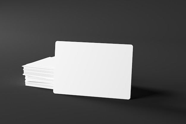 Empty business cards portfolio concept