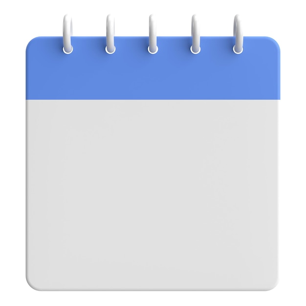 Empty calendar 3D calendar 3D illustration