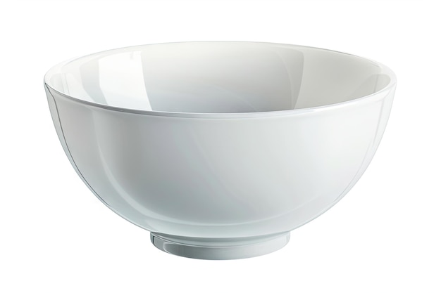 Empty ceramic bowl on white background