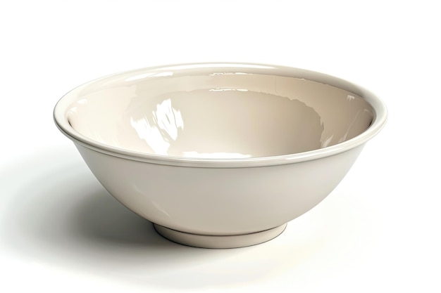 Empty ceramic bowl on white background