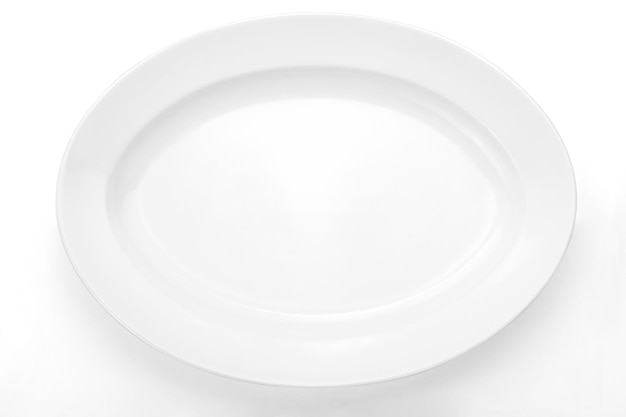 Photo empty ceramic ellipse plate