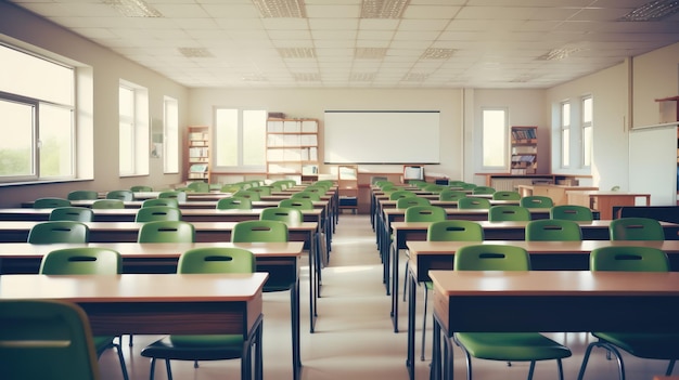 Empty chair at classroom