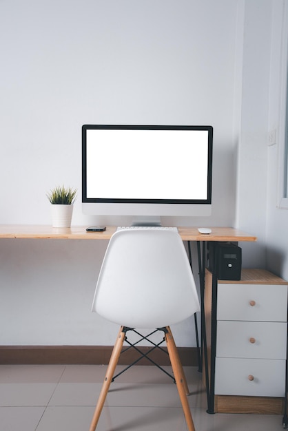 Empty chair on table at home