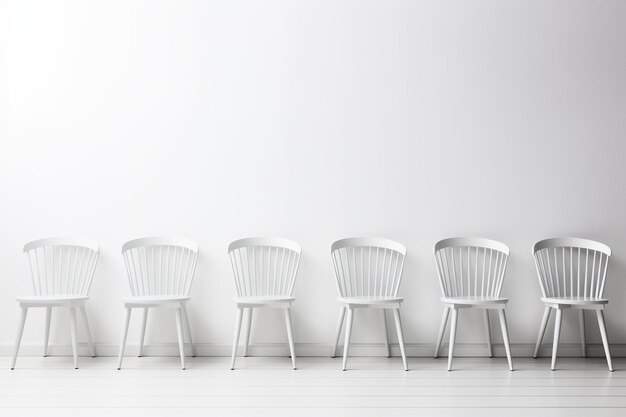 Photo empty chairs against white background