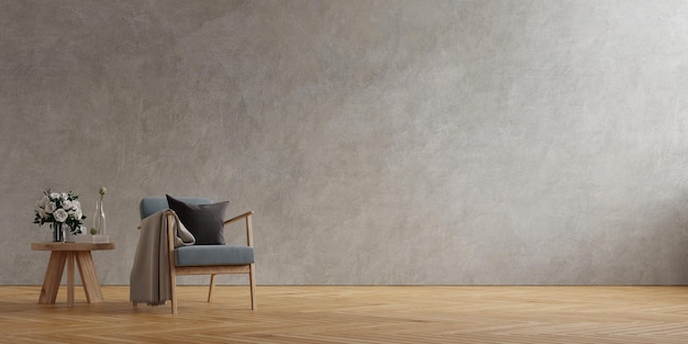 empty chairs and table against wall at home