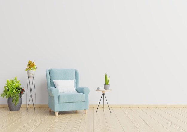 Empty chairs and table against white wall at home