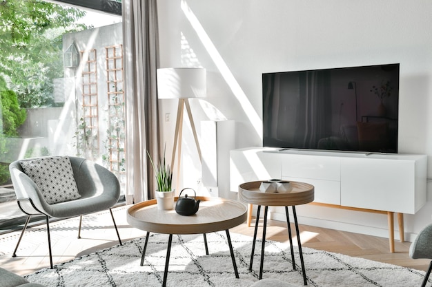 Empty chairs and table at home