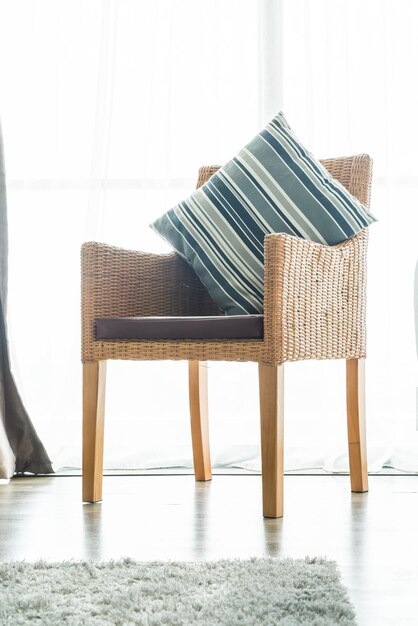 Empty chairs and table at home