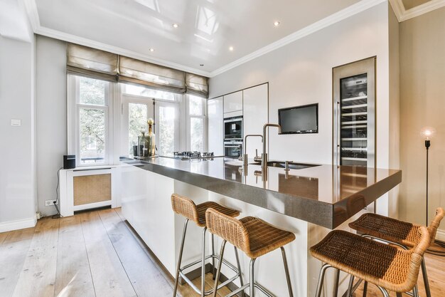 Empty chairs and tables at home