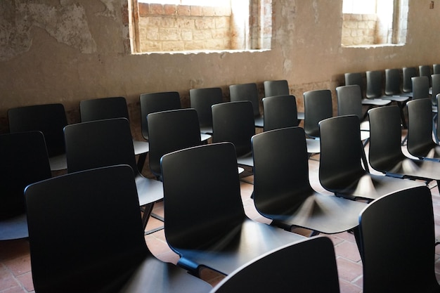 Empty chairs and tables